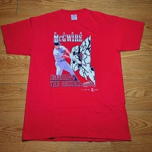 Vtg Mark Mcgwire 1998 St. Louis Cardinals T-Shirt Smashing The Record Sz Large